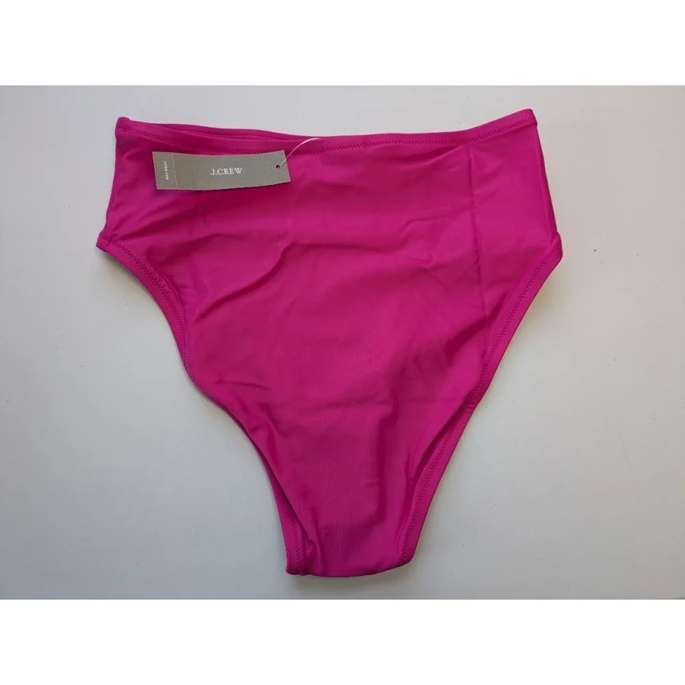 J. Crew High Rise Full Coverage‎ Bikini Bottom Size XS Pink NWT $59 BM642